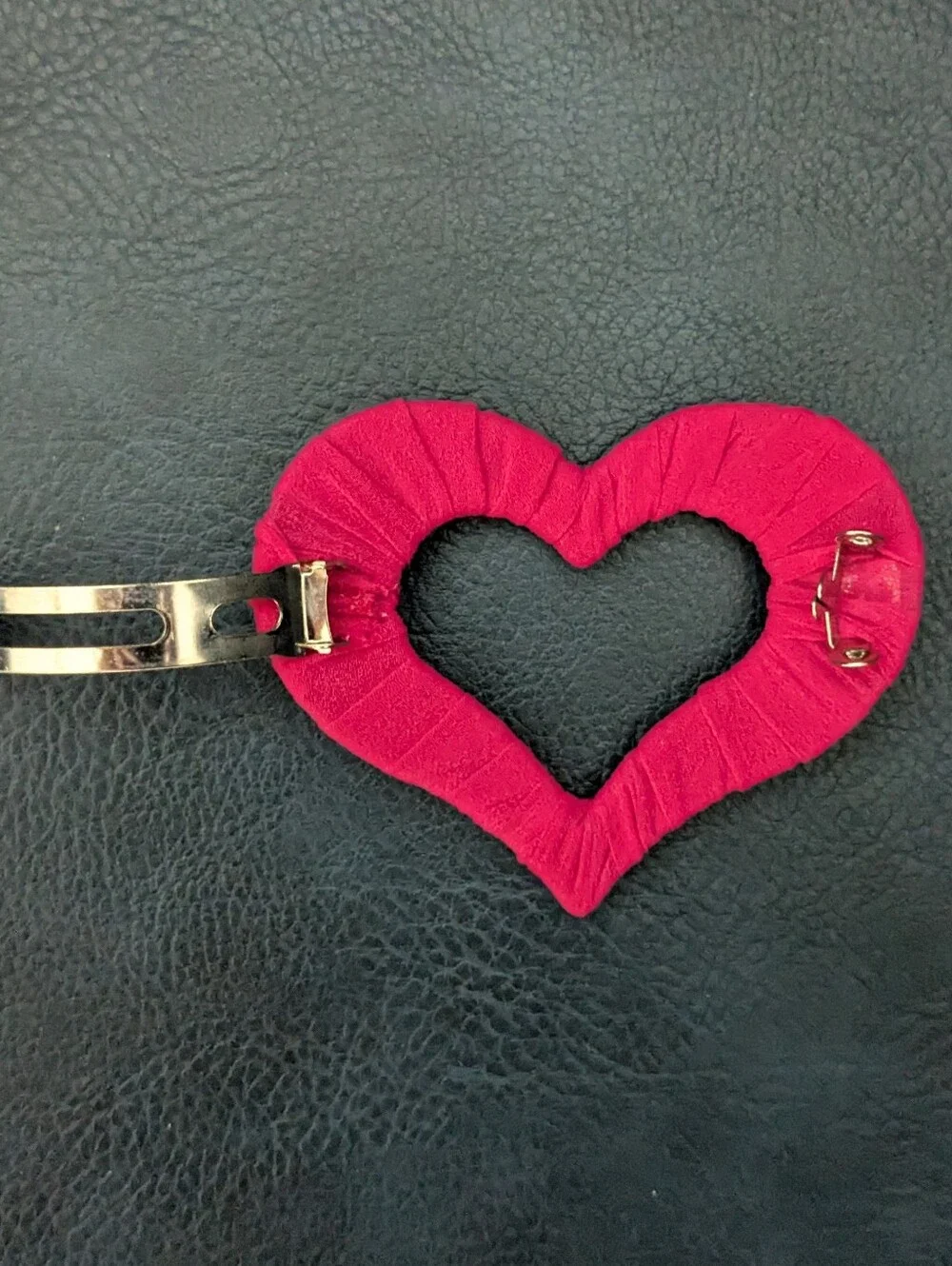 Heart-Shaped Fabric Hair Clip